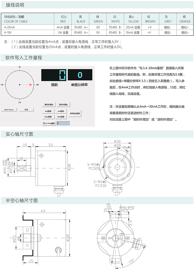 絕對(duì)式編碼器 ESP38-ME系列 4-20mA 