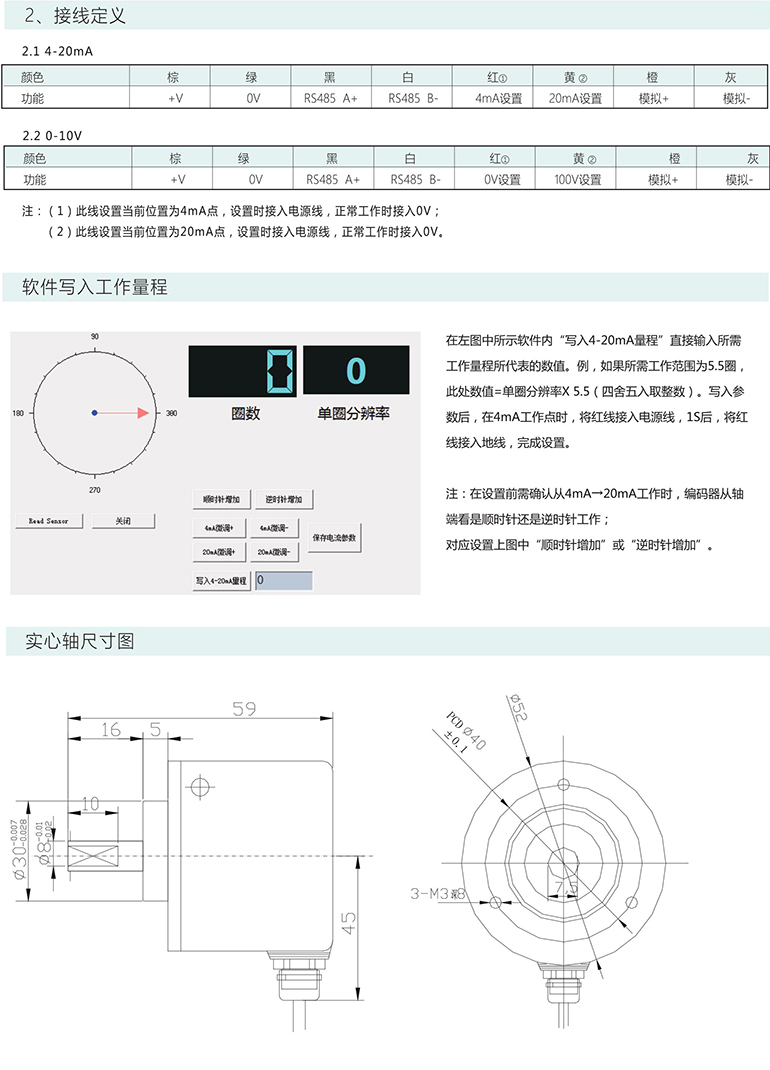 絕對式編碼器 ESP50-S系列 4-20mA