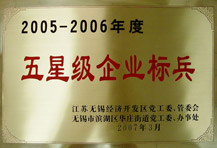 五星級(jí)企業(yè)標(biāo)兵（2005-2006年度）